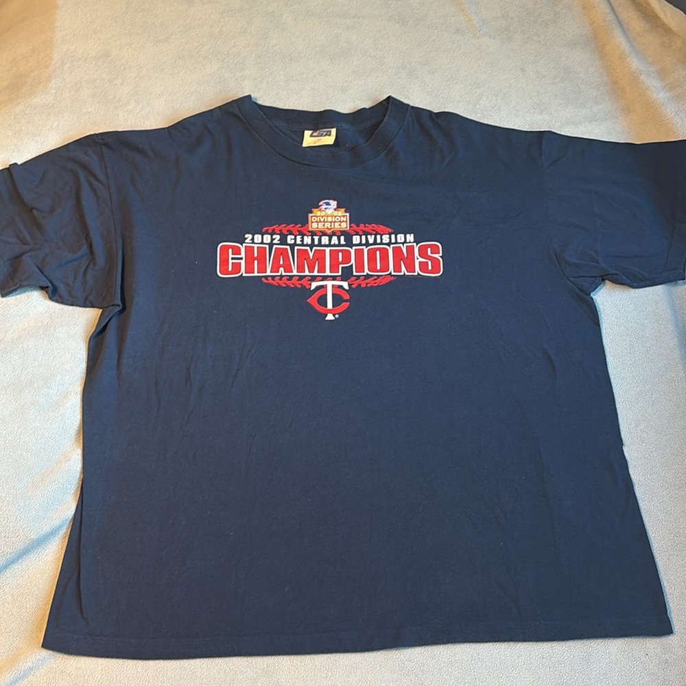 MN Twins MLB TShirt 3XL 2002 Division Champions CSA Navy Cotton